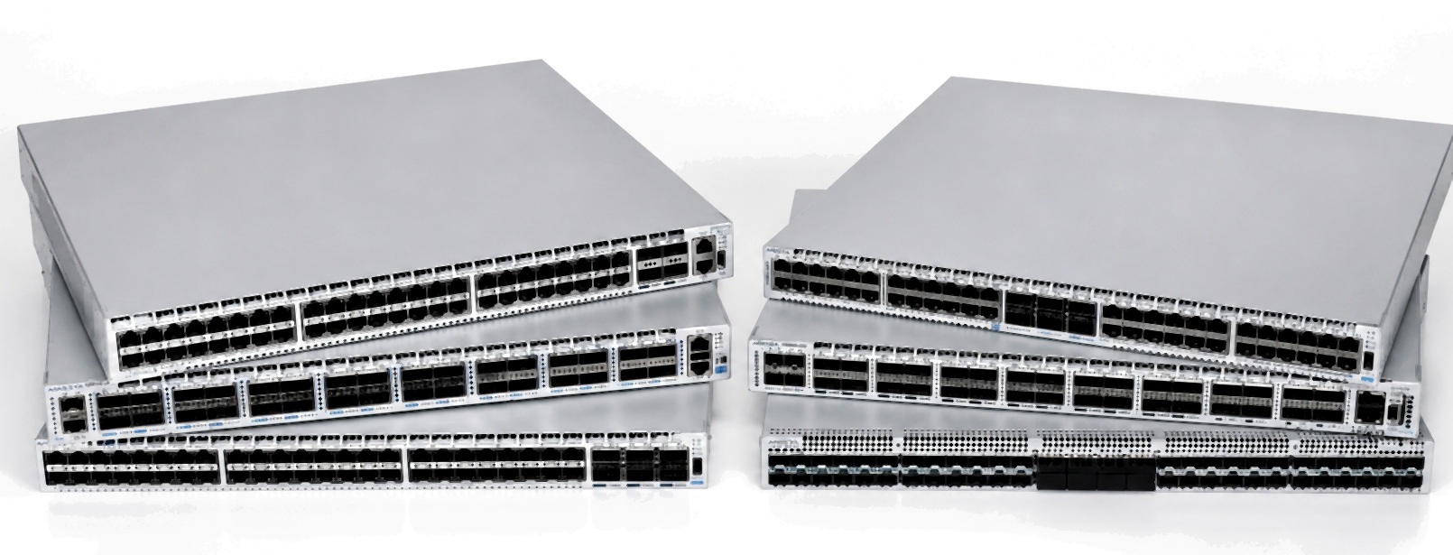 Stacks of tested refurbished Arista network switches from Network Supplies